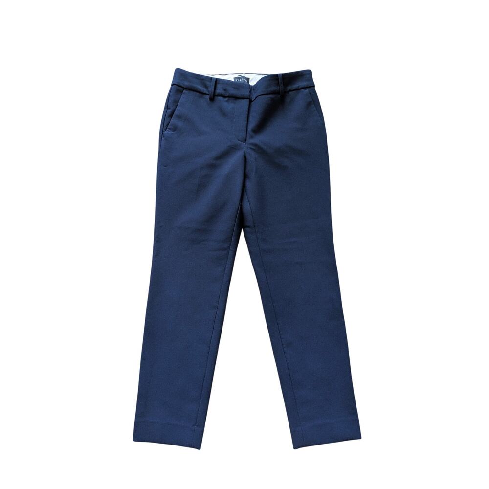Talbots Hampshire Ankle Pant Womens 2P Navy Preppy Career Work Minimalist Mature